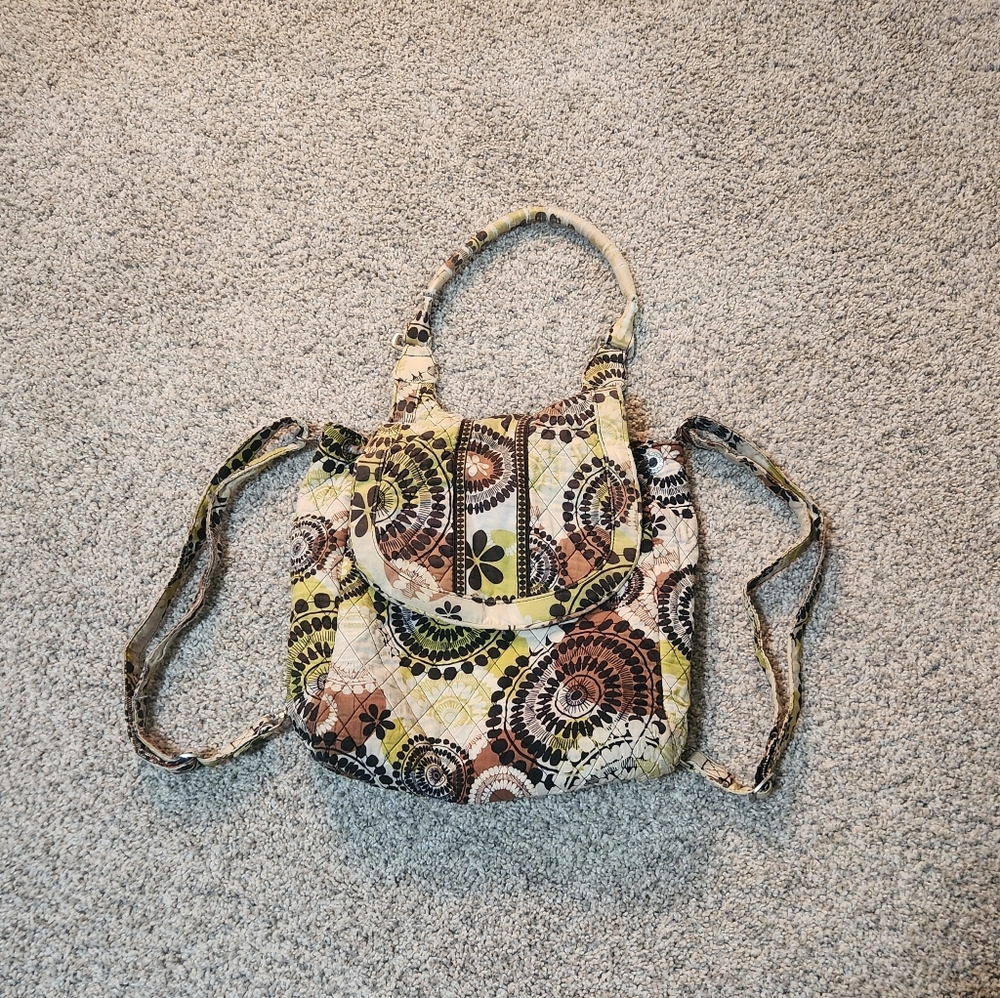 Very Bradley Backpack / Purse, Drawstring/snap Main Compartment, Zipper Pouch